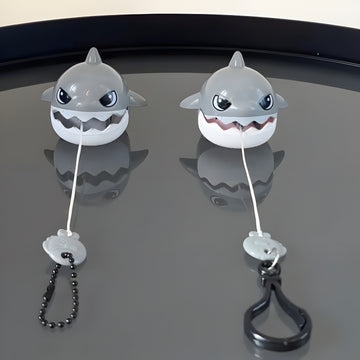 Shark Pull String Keychain Toy – Fun & Cute Cartoon Shark Pendant for Kids