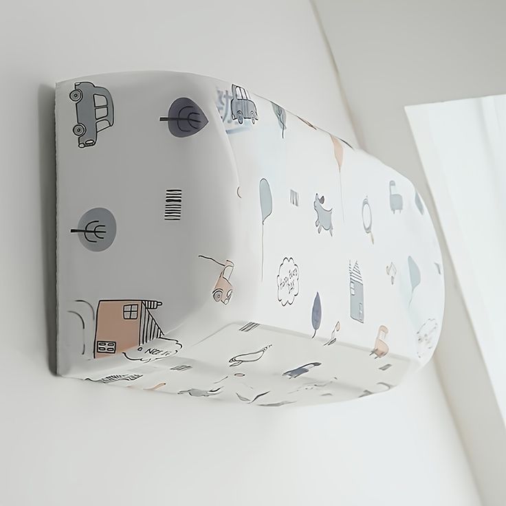 Charming Cartoon Print Split AC Indoor Unit Cover, High Quality | Dustproof, Decorative, & Washable