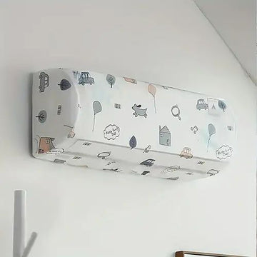 Charming Cartoon Print Split AC Indoor Unit Cover, High Quality | Dustproof, Decorative, & Washable