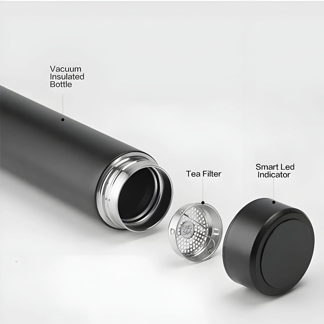 Smart Temperature Display Vacuum Insulated Bottle – Tea Filter & LED Temperature Indicator