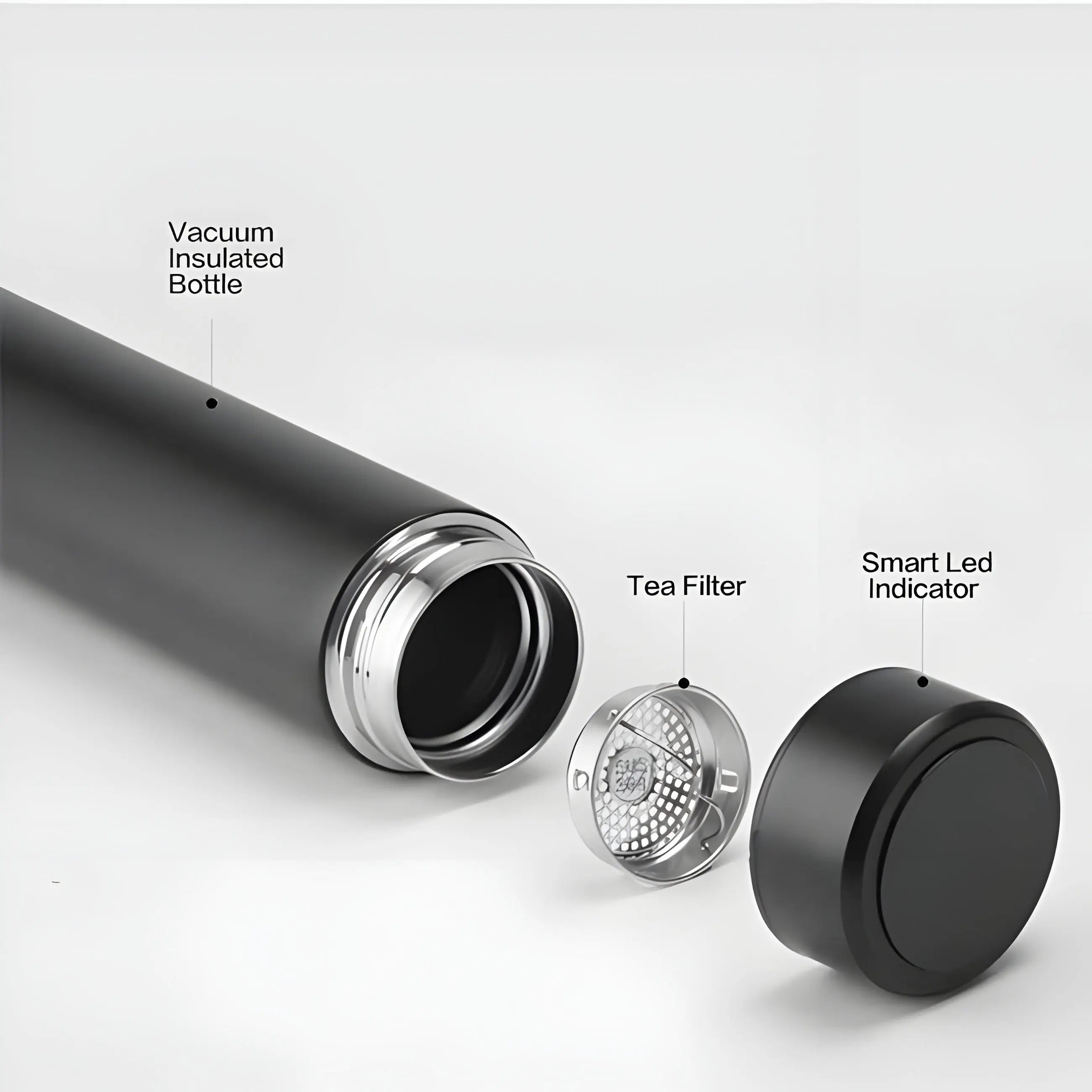 Smart Temperature Display Vacuum Insulated Bottle – Tea Filter & LED Temperature Indicator