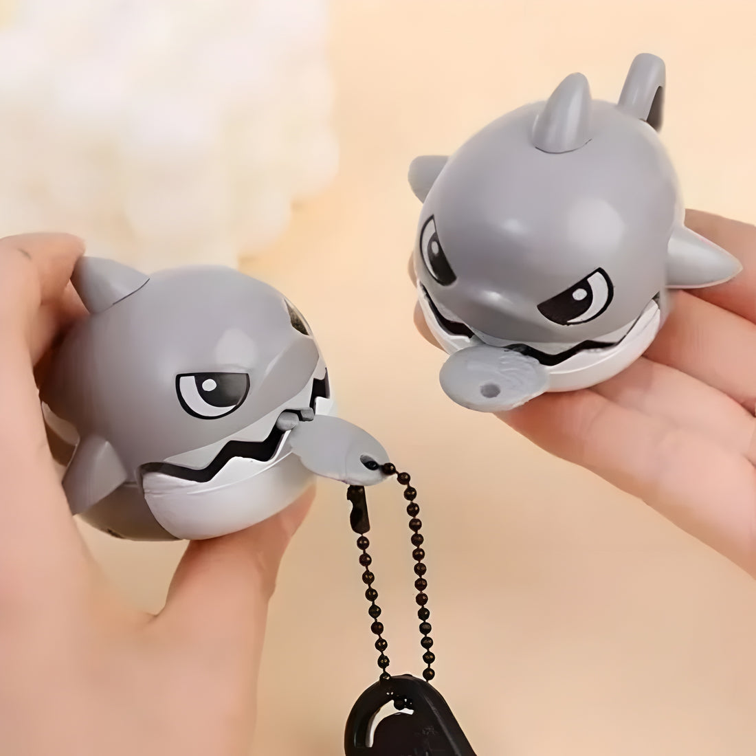 Shark Pull String Keychain Toy – Fun & Cute Cartoon Shark Pendant for Kids