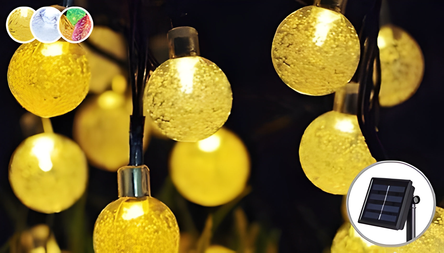 Golden Globe Solar String Lights – Warm White Decorative LED for Home & Garden