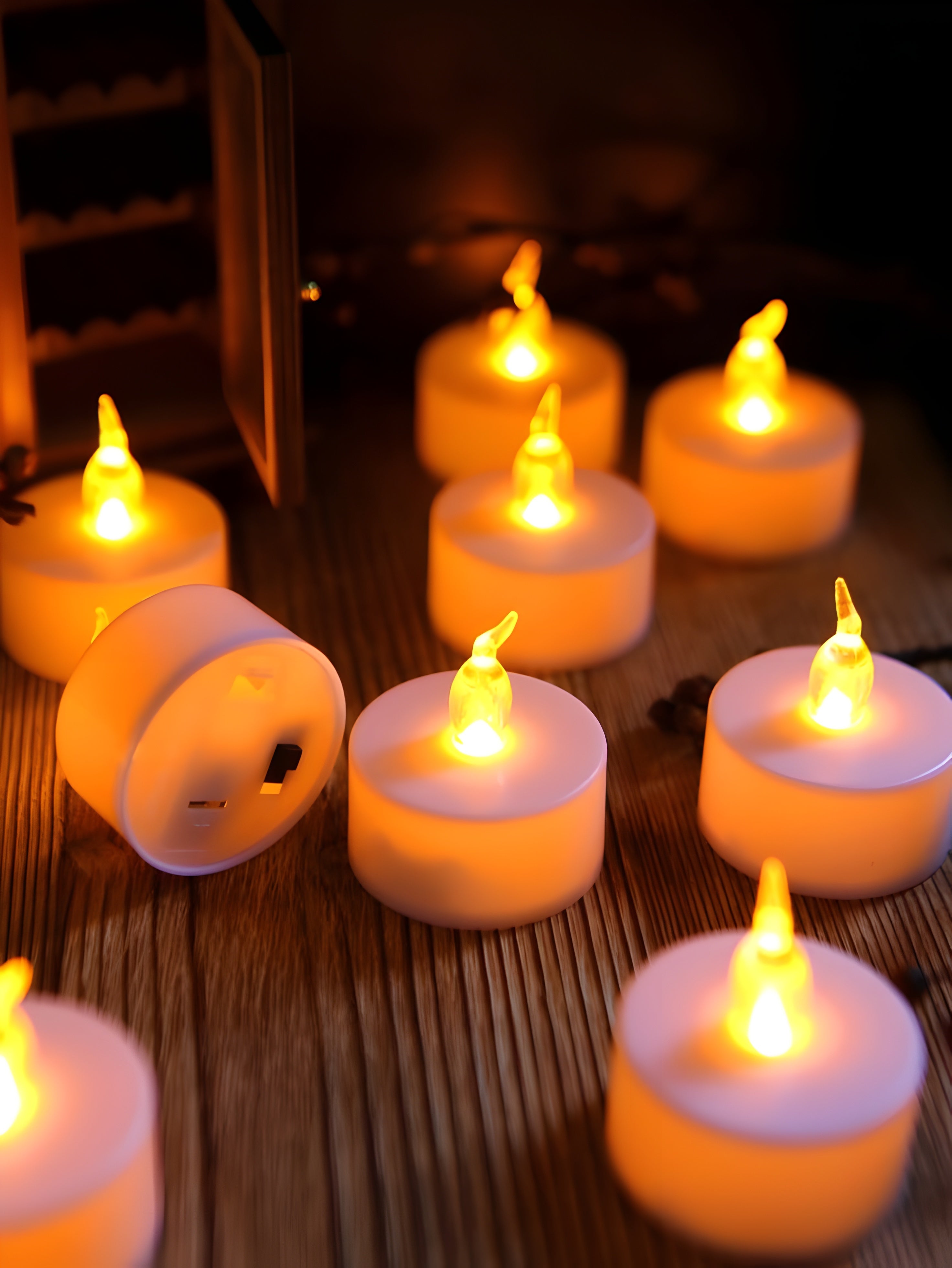 Pack of 6 LED Light Candles – Flameless Decorative Lights for Home & Festivals