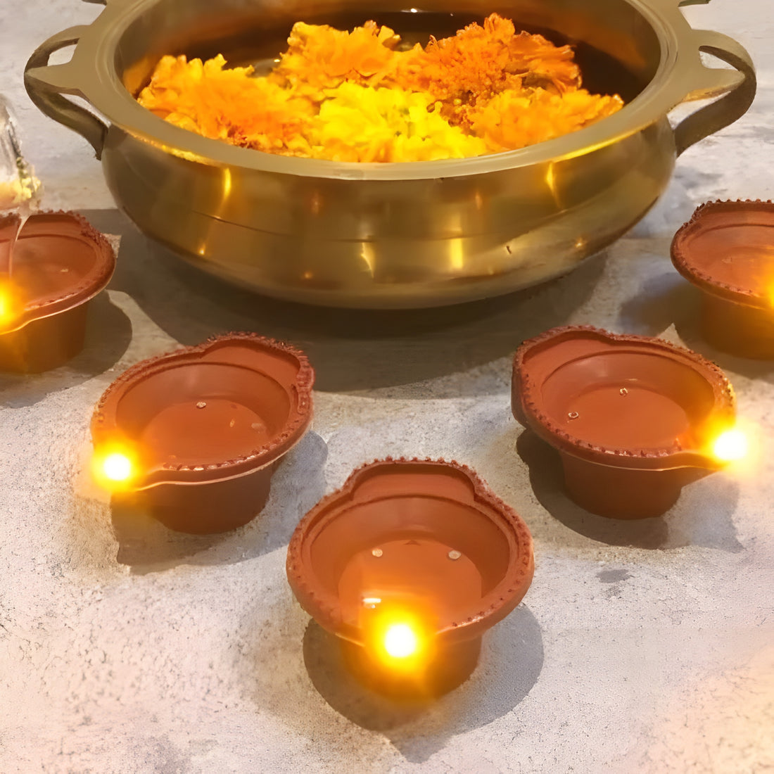 Pack of 6 Water Sensor Diya – LED Decorative Lamps for Diwali & Festive Decor