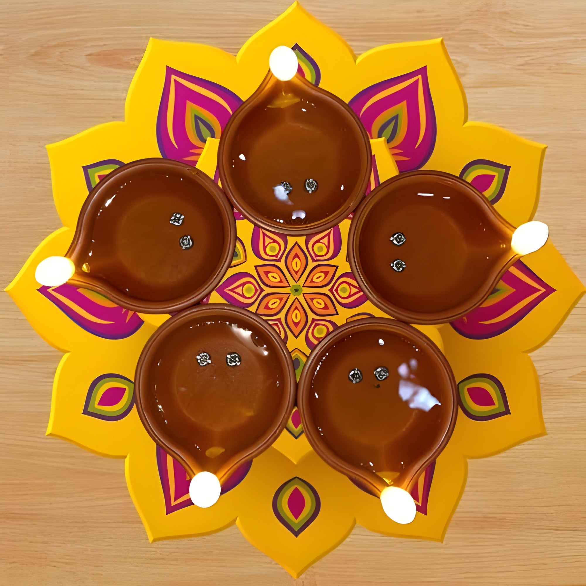 Pack of 6 Water Sensor Diya – LED Decorative Lamps for Diwali & Festive Decor