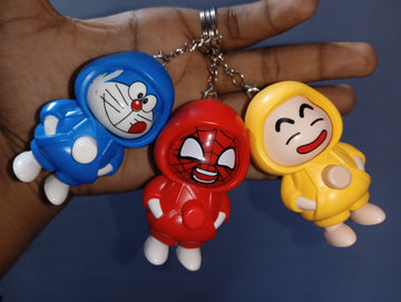 Buy 3 Face Changing Keychain – 3 Expression Fun Cartoon Toy | Yellow Hooded Collectible Bag & Key Accessory